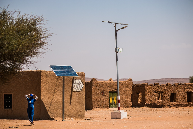 Solar power on a house in Morocco